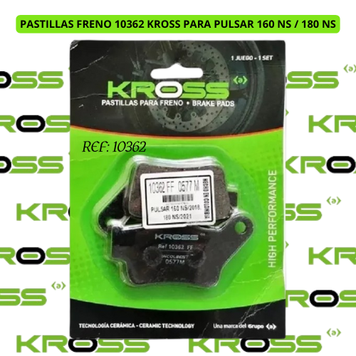 PASTILLAS FRENO 10362 KROSS PARA PULSAR 160 NS / 180 NS